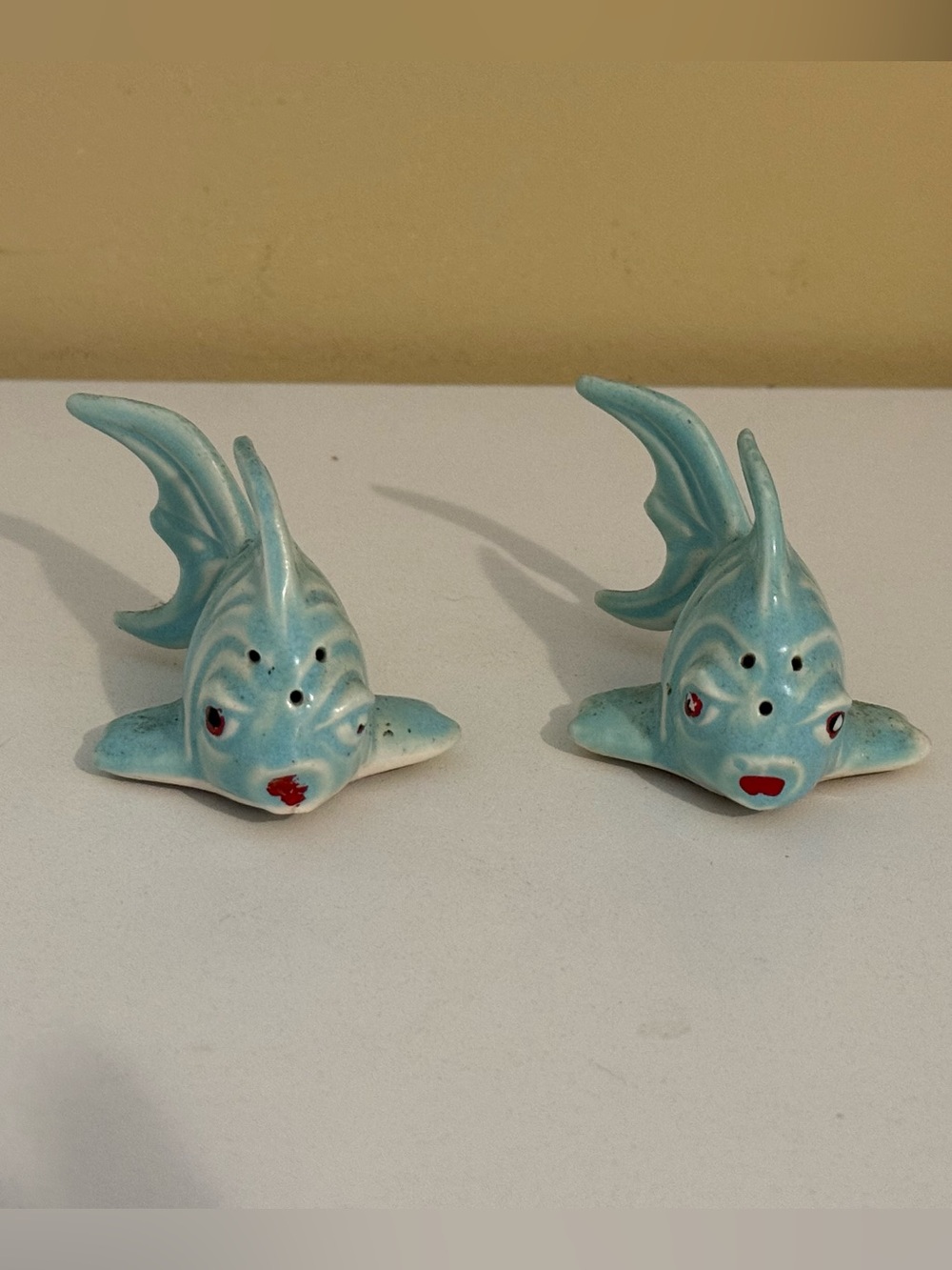 Kitschy Ceramic Angel Fish Salt and Pepper Shakers